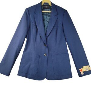 Vintage 70s Levi's Single Breasted Blazer 8 Blue Minimalist Office Old Money USA